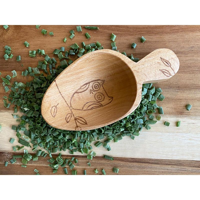 Talisman Designs Laser Etched Beechwood Mini Scoop, Nature Collection, 2 of 4