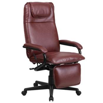 Flash Furniture High Back LeatherSoft Executive Reclining Ergonomic Swivel Office Chair with Arms