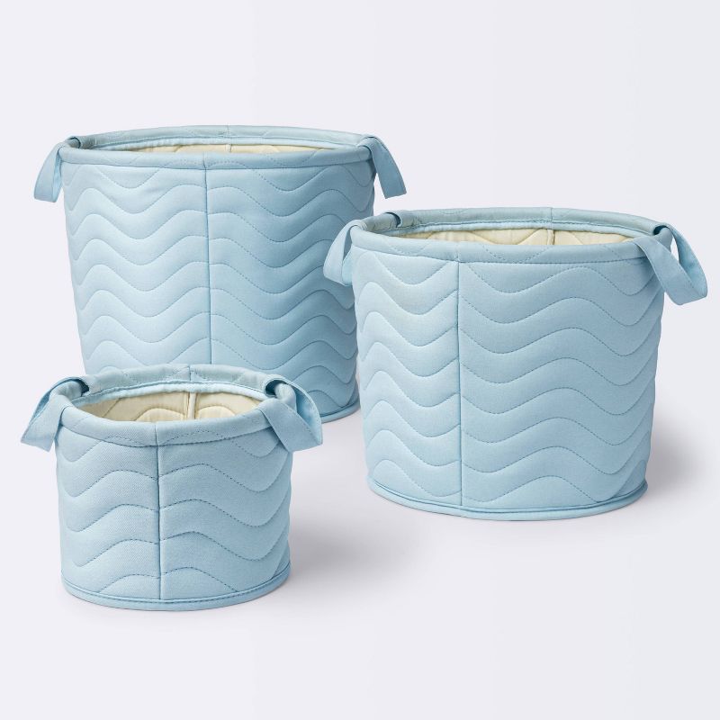 Quilted Fabric Medium Round Storage Basket - Blue - Cloud Island&#8482;, 5 of 8