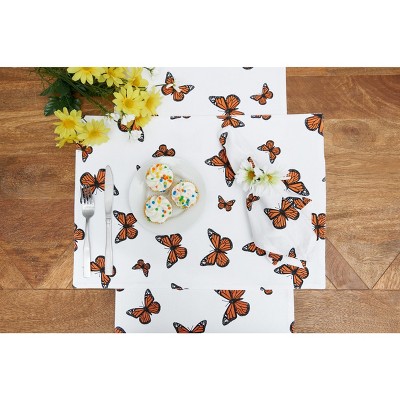 Orange Cotton Monarch Butterfly Table Runner