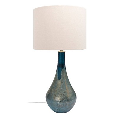 Glass Table Lamp with Linen Shade - 3R Studios