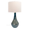 Set of 2 Opal Finish & Linen Shade Glass Table Lamp - Storied Home: UL Listed, No Assembly Required, 32" Height - 4 of 4