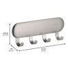 iDesign Self-Adhesive Key Rack with 4 Hooks - Set of 4 - Brushed - 4 of 4