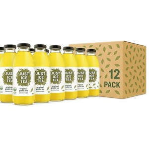 Just Ice Tea Organic Original Green Tea – 16 oz Glass Bottles (12-Pack) Unsweetened Brewed Tea with Organic Ingredients – No Sugar, No Junk, Just Tea - 1 of 4