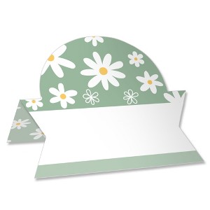 Big Dot of Happiness Sage Green Daisy Flowers - Floral Party Tent Buffet Card - Table Setting Name Place Cards - Set of 24 - 1 of 4