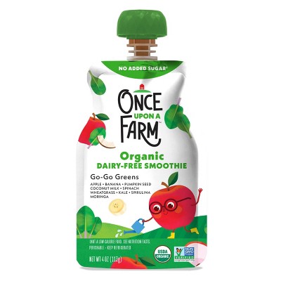 Once Upon A Farm Go-go Greens Organic Dairy-free Kids' Smoothie - 4oz ...