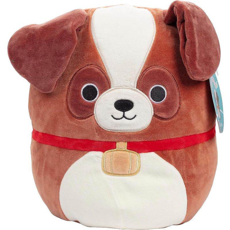 Squishmallows 10" Sassafras The St. Bernard with Neck Barrel - Official Kellytoy Plush - Soft and Squishy Dog Stuffed Animal Toy - Great Gift for Kids, 1 of 4