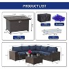 ALAULM Outdoor Patio Furniture Set Outdoor Sectional Rattan Sofa Set Brown Manual Wicker Patio Conversation Set with Cushions - 2 of 4
