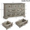 TiramisuBest 55in Long 6 Drawer Dresser with Marbling Worktop, Mordern Storage Cabinet with Metal Leg and Handle with Walnut for Dressers - 4 of 4