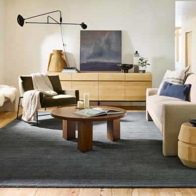Gray Handmade Wool Rectangular Area Rug, 4' x 6'