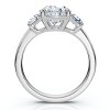 Pompeii3 Certified 2.63Ct Oval & Trapezoid Diamond Engagement Ring Lab Created - 2 of 4