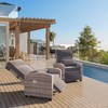 Outdoor Wicker Recliner Chair, Adjustable Lounge Chair with Cushion and Flip-Up Table for Patio - 2 of 4