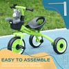 VYNXARIA Kids Tricycle for Toddlers Age 2-5 with Adjustable Seat, Toddler Bike for Children with Basket, Bell, Handlebar Grips, Green - 3 of 4