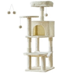 JIONJOY 44-Inch Cat Tower with Large Condo & Climbing Ladder, 3 Perches & 2 Condos - 1 of 4