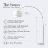 Brightech Mason Mid-Century (Includes LED Light Bulb) Marble Base Arc Floor Lamp Brushed Nickel - 3 of 4
