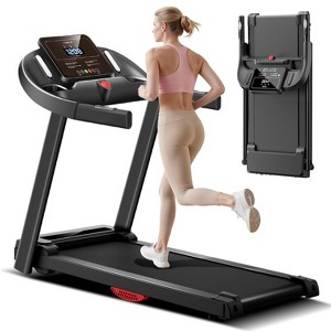 Home Folding Treadmill with Pulse Sensor, 2.5 HP Quiet Brushless, 7.5 MPH, 265 LBS Capacity - 1 of 4