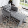 VYNXARIA 34.3inch Convertible Pull-out Sleeper Chair, can be easily converted into a twin size bed,Gray - 2 of 4