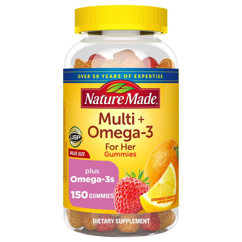 Photos - Vitamins & Minerals Nature Made Women Multi Plus Omega 3 Women Multivitamin Gummies - Lemon, O