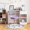 Infans Kids Desk Chair Adjustable Height Children Study Chair w/Auto Brake Casters Purple - 3 of 4