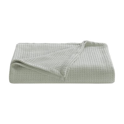 Coastal Knit Grey Cotton King-Size Reversible Blanket
