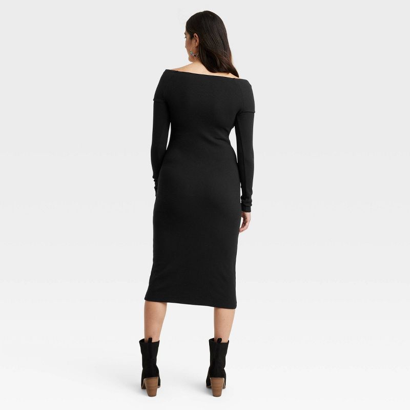 Women's Long Sleeve Midi Bodycon Dress - Universal Thread™, 3 of 11