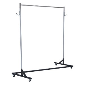 Clothes Rack with Z Base, Heavy Duty Garment Rack with Lockable Casters, Rolling Industrial Z Rack for Home Store Laundry, Sturdy Metal Hanging Rack - 1 of 4