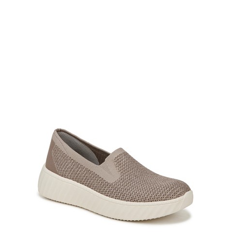 Womens taupe slip on fashion sneakers