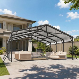 EROMMY 20X20 Ft Heavy Duty Carport With Extra Support Pole, Metal
