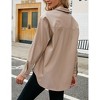 Women Faux Leather Shacket Moto Biker Shirts Loose Fit Blazer Long Sleeves Button Casual Jacket - 4 of 4
