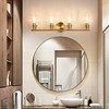 POWLIG 29.53-in 4-Light Gold Modern Dimmable Bathroom Transitional Vanity Light with Transparent Glass Shade - 3 of 4