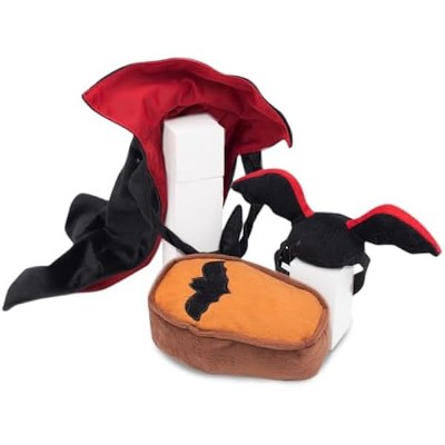 ZippyPaws Dog Halloween Dracula Vampire Costume Kit with Toys, Cute & Funny Outfit, OSFM - Frenchie, German Sheperd, Pitbull, Corgi, and More