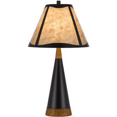 Cal Lighting BO-3123TB 150W 3 Way Clemente Metal/Rubber Wood Mica Table Lamp
