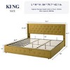 Allewie Lift Up Storage Bed, Button Tufted Headboard with Wingback, No Box Spring Needed, Hydraulic Storage, Button Tufted - 2 of 4