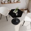 Vynxaria Dining Tables - 31.50" Hexagonal Coffee Table with Black Marble Print for Modern Living - 2 of 4