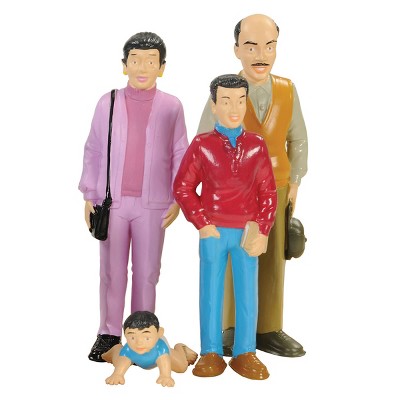 Inclusive Multicolor Vinyl Hispanic Family Doll Set, 8 Pieces
