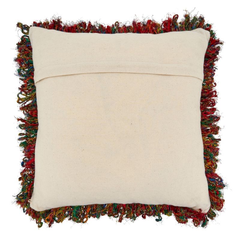 Saro Lifestyle Boho Circle Pillow - Poly Filled, 20" Square, Multi, 2 of 4