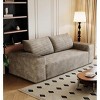 Modern  Velvet Corduroy Sofa, Deep Seat Soft Lounge Couch, Wide Armrest Textured Fabric Sofas for Living Room - 2 of 4
