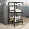 vidaXL Kitchen Trolley Black 23.8 in.x19.7 in.x41.3 in. Engineered Wood - 4 of 4