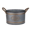 NAYSAYE Planter Set of 3 Huxley Metal Decorative Pots with Rope Handles for Indoor Outdoor Garden, Gray, 14"*10"*17" - 4 of 4