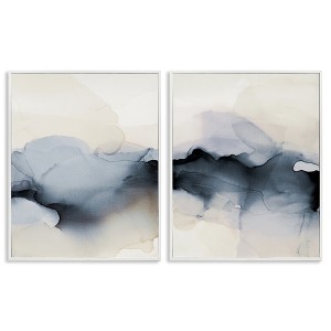 Stupell Industries Mysterious Abstract Obscure Watercolor 2pc Framed Giclee Art Set - 1 of 4