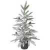 Northlight Flocked Potted Snowy Christmas Tree with Pinecones - 24.75" - Unlit - 3 of 4