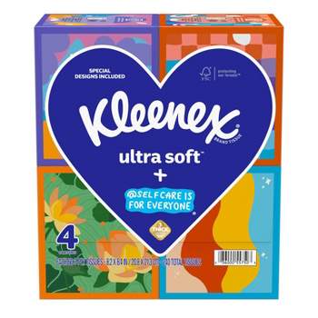 Kleenex Ultra Soft Facial Tissue Self-Care Awareness Pack - 4pk/60ct