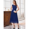 INSPIRE CHIC Women's Wedding Guest Boat Neck Vintage Formal Cocktail Midi Lace Dress - 3 of 4