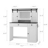 Vanity Desk Farmhouse with LED Mirror and Power Outlet for Bedroom 43.30in Wide-3irtyhousy - 4 of 4