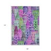 Purple Lilac And Green Village Houses Washable Indoor Outdoor Area Rug - 3 of 4