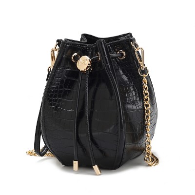 MKF Collection Cassidy Crocodile Embossed Vegan Leather Women’s Hobo Bucket Bag by Mia K