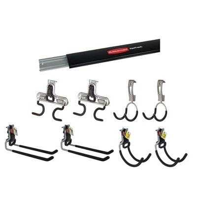 Rubbermaid Fasttrack Garage Storage System 5 Piece All In One Rail And Hook  Kit (3 Pack) : Target