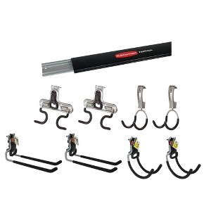 Rubbermaid FastTrack Wall Mounted Storage Rails + Organizing Hook Assortment - 1 of 4