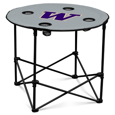 NCAA Washington Huskies University Gray Round Portable Dining Table