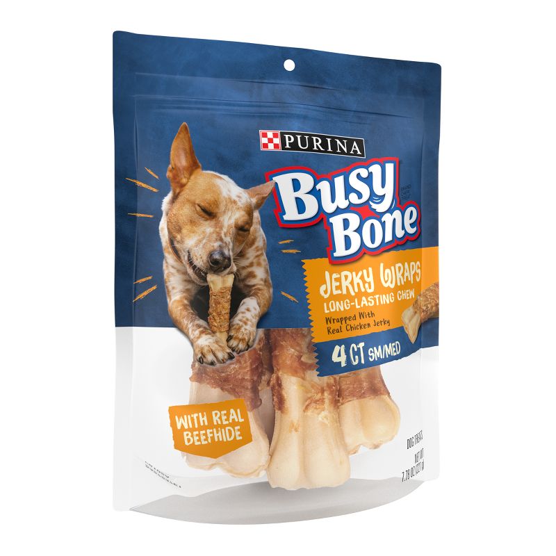 Purina Busy Grain Free Small/Medium Breed Dog Jerky Rawhide Treats Jerky Wraps Beefhide &#38; Chicken Dog Treats - 4ct Pouch, 5 of 11